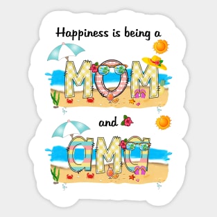 Happiness Is Being A Mom And Ama Summer Beach Happy Mother's Day Sticker